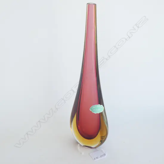 A tall teardrop  Murano glass vase